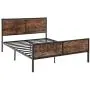 VASAGLE Metal Frame with Headboard, Footboard, No Box Spring Needed, Under-Bed Storage, Queen, Classic Rustic