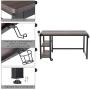 HOMECHO Industrial Computer Desk with 2 Shelves, 55 inch Writing Desk with Storage, Wood Laptop Study Table with Headphone & Cup Holder for Home Office, Sturdy Metal Frame, Easy Assembly, Dark Brown