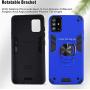 Samsung Galaxy A71 4G Screen Protector Folmeikat 360 Degree Rotating Metal Ring Cover with Kickstand Protective Phone Case (NOT for Samsung A71 5G/5G UW) 6.7'' (Blue)