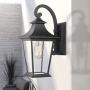 Emliviar Outdoor Wall Lantern, 1-Light Exterior Wall Mount Light with Clear Glass in Black Finish, 18'' Height, 500181