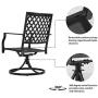 Nuu Garden Outdoor Bistro Swivel Chairs Set of 2, Patio 360-Degree Rotation Metal Dining Chairs with Cushions, Black/Khaki