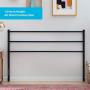 Linenspa Modern Metal Steel Construction - Horizontal Bar Design Headboard, Queen, Black