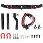 Tbest RC Car Rear Bumper, RC Crawler Metal Rear Bumper with LED Lights for Traxxas TRX4 SCX10II 90046 Car Part