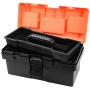 Plastic Tool Box, 14 -inch Portable Tool Box Plastic Toolbox with Removable Tool Tray and Detachable Tool Kit For Craft Storage, Household