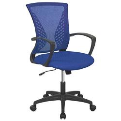 Office Chair Ergonomic Desk Chair Mesh Computer Chair with Lumbar Support Armrest Rolling Swivel Adjustable Task Chair for Adults(Blue)