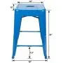 UrbanMod 24 Inch Bar Stools for Kitchen Counter Height, Indoor Outdoor Metal, Set of 4, Blue UrbanMod 24 Inch Bar Stools for Kitchen Counter Height, Indoor Outdoor Metal, Set of 4, Blue