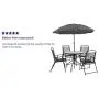 Flash Furniture Nantucket 6 Piece Black Patio Garden Set with Table, Umbrella and 4 Folding Chairs Flash Furniture Nantucket 6 Piece Black Patio Garden Set with Table, Umbrella and 4 Folding Chairs