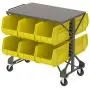 Akro-Mils 30260 AkroBins Plastic Storage Bin Hanging Stacking Containers, (18-Inch x 11-Inch x 10-Inch), Stone, (6-Pack) (30260STONE)