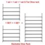HOMEFORT Shoe Rack Metal Shoe Tower Shoe Storage Organizer Unit Entryway Shelf Stackable Cabinet with Durable Metal Shelves (4-Tier, Grey)