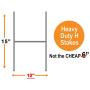 Bundle of (4) Please Slow Down 12'' x 18'' Yellow Safety Sign + Metal Ground Stakes