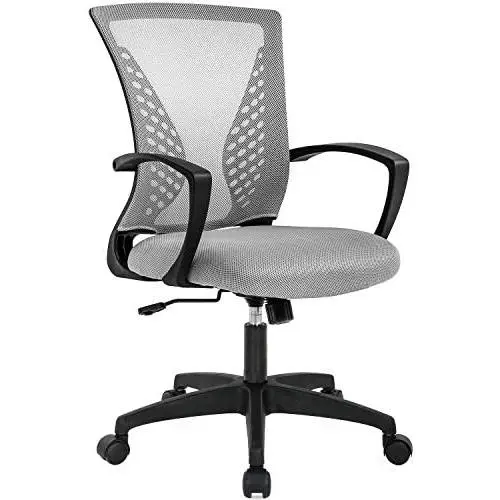 Office Chair Ergonomic Desk Chair Mesh Computer Chair with Lumbar Support Armrest Mid Back Rolling Swivel Task Adjustable Chair for Women Adults, Grey Office Chair Ergonomic Desk Chair Mesh Computer Chair with Lumbar Support Armrest Mid Back Rolling Swivel Task Adjustable Chair for Women Adults, Grey