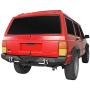 Hooke Road Cherokee XJ Metal Front Bumper and Rear Bumper Combo Compatible with Jeep Cherokee XJ 1984-2001