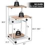 Tangkula Mobile Standing Desk, Height Adjustable Stand Up Desk Computer Workstation, Movable Computer Cart with 4 Rolling Wheels & Footrest, Suitable for Sitting or Standing (Oak)