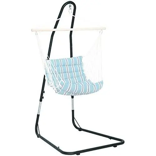 Best Choice Products Adjustable Weather-Resistant Metal Curved Hammock Chair Swing Stand w/Rubber Feet and Galvanized Steel Hook, Black Best Choice Products Adjustable Weather-Resistant Metal Curved Hammock Chair Swing Stand w/Rubber Feet and Galvanized Steel Hook, Black