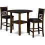 New Classic FURNITURE Gia Dining Drop Leaf Counter Table with Two Chairs, 42-Inch, Brown, 42.25'' Set