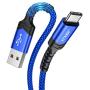 USB-C Cable 3A Fast Charging, JSAUX 3-Pack (10ft+6.6ft+3.3ft)USB A to Type C Charge Nylon Braided Cord Compatible with Samsung Galaxy S20 S10 S9 S8 Plus Note 10 9 8,PS5 Controller,USB C Charger(Blue)