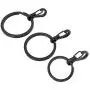 SENHAI 30Pcs Metal Flat Key Rings, 3 Sizes, 10Pcs Mini SF Carabiners Spring Snap Clasps for Climbing Camping Survival Backpack Bottle Hooks - Black