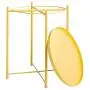 HollyHOME Tray Metal End Table, Sofa Table Small Round Side Tables, Anti-Rust and Waterproof Outdoor & Indoor Snack Table, Accent Coffee Table,（H） 20.28'' x（D） 16.38'', Yellow Cream