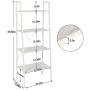 HOME BI 4-Tier Industrial Ladder Shelf Bookcase, Plant Stand Storage Rack Shelves, Vintage Furniture for Living Room, Bedroom, Office, White