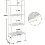 HOME BI 4-Tier Industrial Ladder Shelf Bookcase, Plant Stand Storage Rack Shelves, Vintage Furniture for Living Room, Bedroom, Office, White HOME BI 4-Tier Industrial Ladder Shelf Bookcase, Plant Stand Storage Rack Shelves, Vintage Furniture for Living Room, Bedroom, Office, White