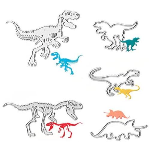 SXLFY Metal Die Cuts for Card Making Stencils DIY Scrapbook Supplies 2-Piece Set (Dinosaur Fossil)