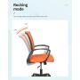 Home Office Chair Mid Back PC Swivel Lumbar Support Adjustable Desk Task Computer Ergonomic Comfortable Mesh Chair with Armrest (Orange)