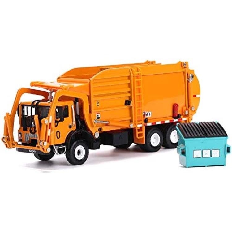 thumbnail image 2 of 1:50 Scale Diecast Garbage Truck Toy – Pull Back Action, Waste Management Green 2 of 3