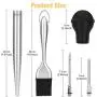 KALUDYA Turkey Baster for Cooking,Meat Baster Syringe with Cooking Brush,Injectors and Cleaning Brush,Stainless Steel Turkey Baster Metal, Black