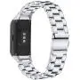 Compatible with Samsung Galaxy Fit SM-R370 Bands, Galaxy Fit Watch Band Solid Stainless Steel Metal Replacement Bracelet Strap for Galaxy Fit SM-R370 Smart Watch, Adjustable (Silver)
