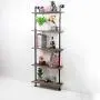 KINMADE Industrial Pipe Shelf Floating Wall Shelf Rustic Wood with Black Iron Pipe 5 Tier KINMADE Industrial Pipe Shelf Floating Wall Shelf Rustic Wood with Black Iron Pipe 5 Tier