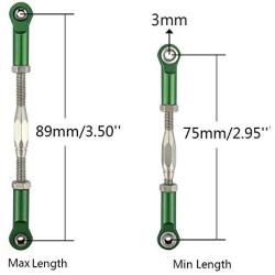 Hosim Front Rear RC Turnbuckles Set, Adjustable 83-97mm Camber Linkage Rod Ends Aluminum for 1/10 Traxxas Slash 4x4 RC Cars Replacement Upgrades Hop up Parts Green 4PCS