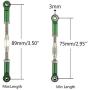 Hosim Front Rear RC Turnbuckles Set, Adjustable 83-97mm Camber Linkage Rod Ends Aluminum for 1/10 Traxxas Slash 4x4 RC Cars Replacement Upgrades Hop up Parts Green 4PCS