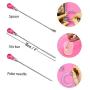 ISKYBOB 2 Sets Silicone Resin Mold Tool Set Stirring Needle Spoon Jewelry Making Kit, Pink+Rose Red