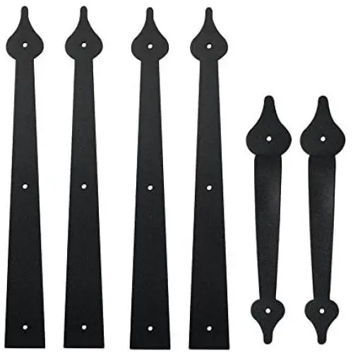 LWZH Metal Gate Door House Hinge Handle Set, Decorative Garage Door Carriage Accents Door Hardware Black 2 Handles 4 Hinges, Screws Included LWZH Metal Gate Door House Hinge Handle Set, Decorative Garage Door Carriage Accents Door Hardware Black 2 Handles 4 Hinges, Screws Included