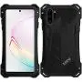 Samsung Note 10 Plus Metal Military Case,HATA Note 10 Plus Metal Bumper Silicone Heavy Duty Case Hybrid Rugged Armor Sturdy Shockproof Full Body Defender Outdoor Cover for Samsung Note 10 Plus(Black)