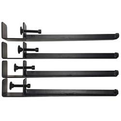 Shepherd Hardware 16'' Adjustable Fit Table Clamp Legs, Black