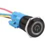 ESUPPORT Black 16mm 12V 3A Power Symbol Angel Eye Halo Car Blue LED Light Metal Push Button Toggle Switch Socket Plug Wire