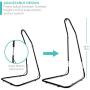 Best Choice Products Adjustable Weather-Resistant Metal Curved Hammock Chair Swing Stand w/Rubber Feet and Galvanized Steel Hook, Black
