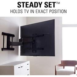 SANUS Advanced Universal Full-Motion Premium TV Wall Mount for 46” to 95” Flat Screen TVs - Features 8º Of Tilt & 55º Of Swivel, Ideal For Extra Large TVs - UL Listed & Safety Tested - VXF730-B2