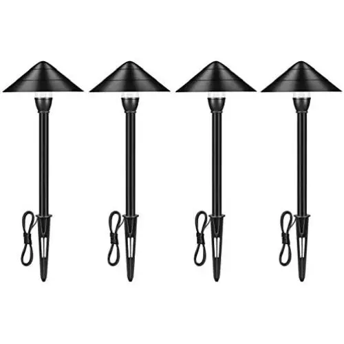 Outdoor Landscape Lighting Low Voltage Garden Landscape Lights Pathway Lights Yard Lights Driveway Lights, Aluminum Construction Waterproof 12V 3W 3000K Warm-Yellow Light(4-Pack) Outdoor Landscape Lighting Low Voltage Garden Landscape Lights Pathway Lights Yard Lights Driveway Lights, Aluminum Construction Waterproof 12V 3W 3000K Warm-Yellow Light(4-Pack)