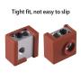 3D Printer Heater Block Silicone Cover, Aokin MK7 MK8 MK9 Silicone Sock for MK7/8/9 3D Printer Hotend Extruder, Creality CR-10, S4, S5, Ender 3, Anet A8, Brown, 3 Pcs