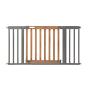 Summer West End Safety Baby Gate, Honey Oak Stained Wood with Slate Metal Frame – 30” Tall, Fits Openings up to 36” to 60” Wide, Baby and Pet Gate for Wide Spaces and Open Floor Plans