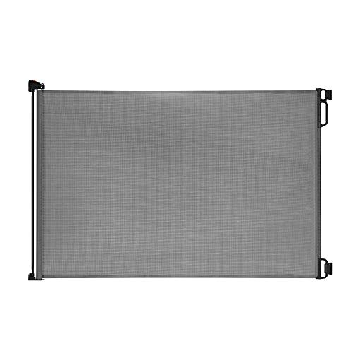 EasyBaby Products Indoor Outdoor Retractable Baby Gate, 33'' Tall, Extends up to 55'' Wide, Grey
