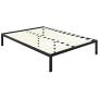 Olee Sleep 14 Inch Modern Metal Platform Bed Frame / Mattress Foundation / Wood Slat Support / No Box Spring Needed, Queen, Black