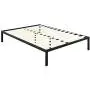 Olee Sleep 14 Inch Modern Metal Platform Bed Frame / Mattress Foundation / Wood Slat Support / No Box Spring Needed, Queen, Black