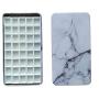 BOOYEE Empty Watercolor Tins Palette Paint Case Metal Box with 40 Pcs Half Pans Carrying Magnetic Stripes on The Bottom