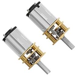 QMseller 2pcs Micro Speed Reduction Motor DC 3V 15RPM with Full Metal Gearbox 0.15A Electric Gear Box Motor with 2 Terminals for DIY RC Toys