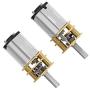 QMseller 2pcs Micro Speed Reduction Motor DC 3V 15RPM with Full Metal Gearbox 0.15A Electric Gear Box Motor with 2 Terminals for DIY RC Toys