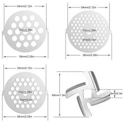 6 Piece Stainless Steel Meat Grinder Plate Discs/Grinding Blades for Food Chopper and Meat Grinder Machinery Parts，Applicable 7-word outlets（Center Hole 7mm）