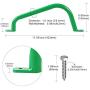 Purife 17 Metal Playground Safety Handle (Set of 2), Heavy Duty Outdoor Swing Set Safety Grab Handle, Play Set Handle Grip for Playhouse, Jungle Gym, Included Mounting Hardware Parts - Green